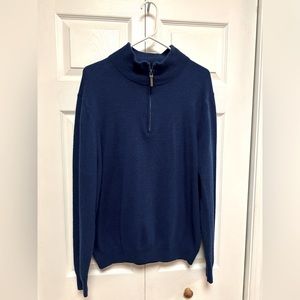 Nordstrom Men’s  Shop 100% Cashmere Quarter Zip Long Sleeve Sweater Size XL